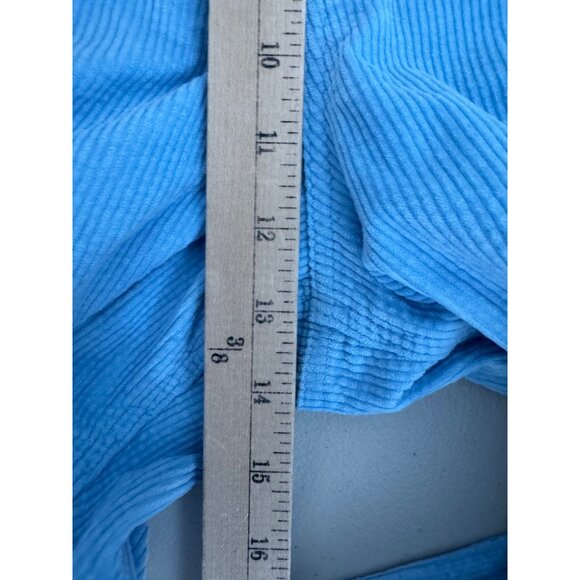 American Eagle super hi rise baggy wide corduroy pants‎ light blue 90s sz 20 - Picture 6 of 9